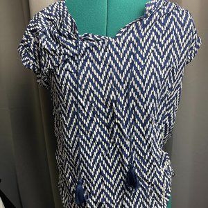 St. John's Bay Women High Low Cap Sleeve Blouse Top Shirt Size medium